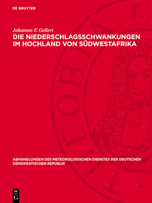 cover image of Die Niederschlagsschwankungen im Hochland von Südwestafrika